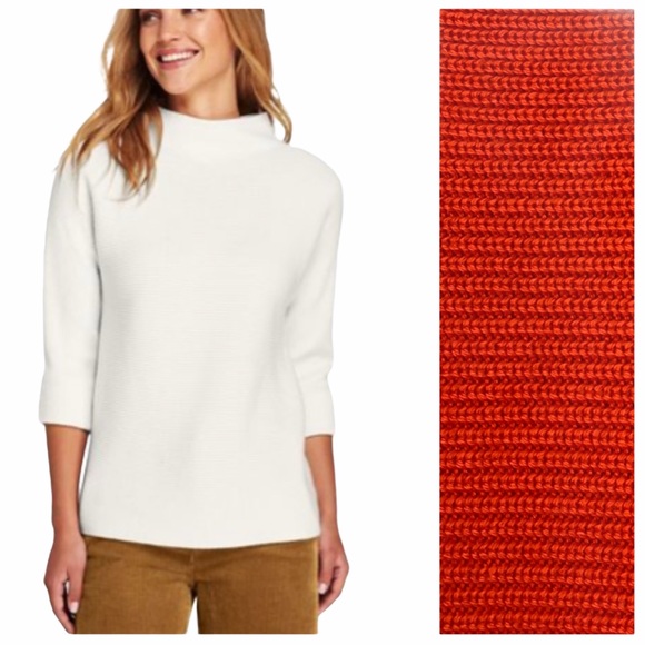 Lands' End Sweaters - LANDS’ END Funnel Neck Sweater in Deep Coral NWOT!